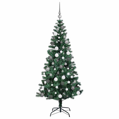 Artificial Pre-lit Christmas Tree Green 70.9" PVC and Metal
