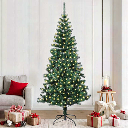 Artificial Pre-lit Christmas Tree Green 82.7" PVC and Metal