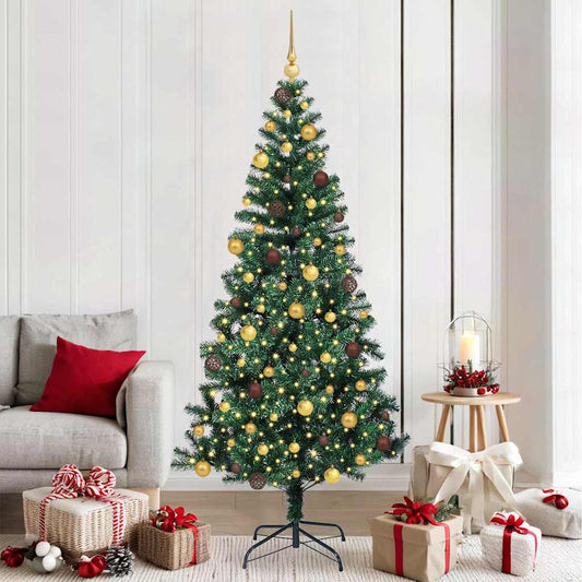 Artificial Pre-lit Christmas Tree Green 82.7" PVC and Metal