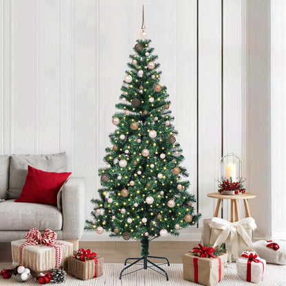 Artificial Pre-lit Christmas Tree Green 82.7" PVC and Metal