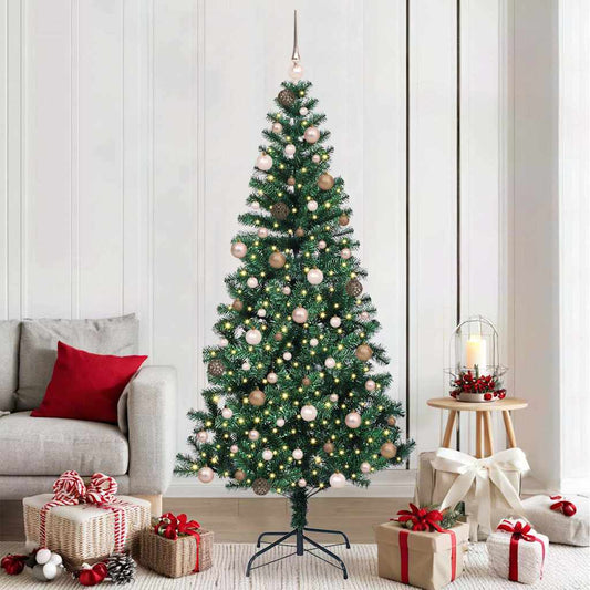 Artificial Pre-lit Christmas Tree Green 82.7" PVC and Metal
