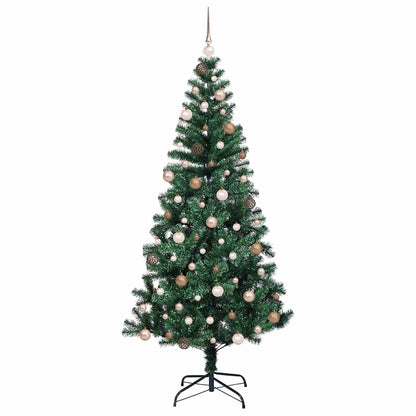 Artificial Pre-lit Christmas Tree Green 82.7" PVC and Metal