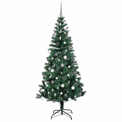 Artificial Pre-lit Christmas Tree Green 82.7" PVC and Metal