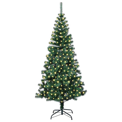 Artificial Pre-lit Christmas Tree Green 94.5" PVC and Metal
