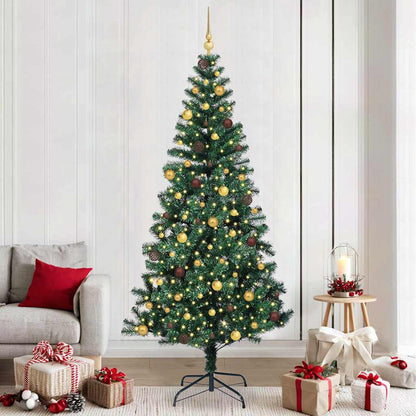 Artificial Pre-lit Christmas Tree Green 94.5" PVC and Metal