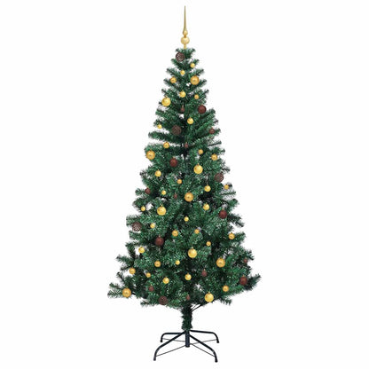 Artificial Pre-lit Christmas Tree Green 94.5" PVC and Metal
