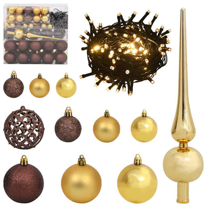 Upside-down Artificial Pre-lit Christmas Tree with Ball Set