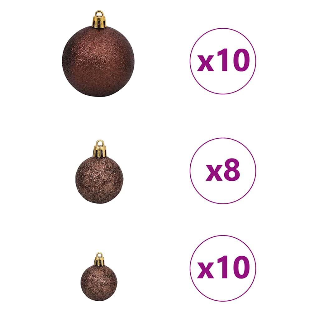 Upside-down Artificial Pre-lit Christmas Tree with Ball Set