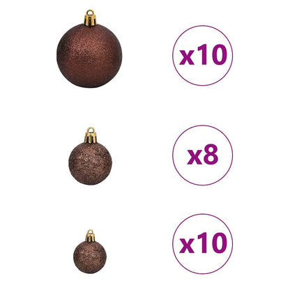 Upside-down Artificial Pre-lit Christmas Tree with Ball Set