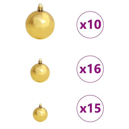 Upside-down Artificial Pre-lit Christmas Tree with Ball Set
