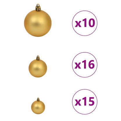 Upside-down Artificial Pre-lit Christmas Tree with Ball Set
