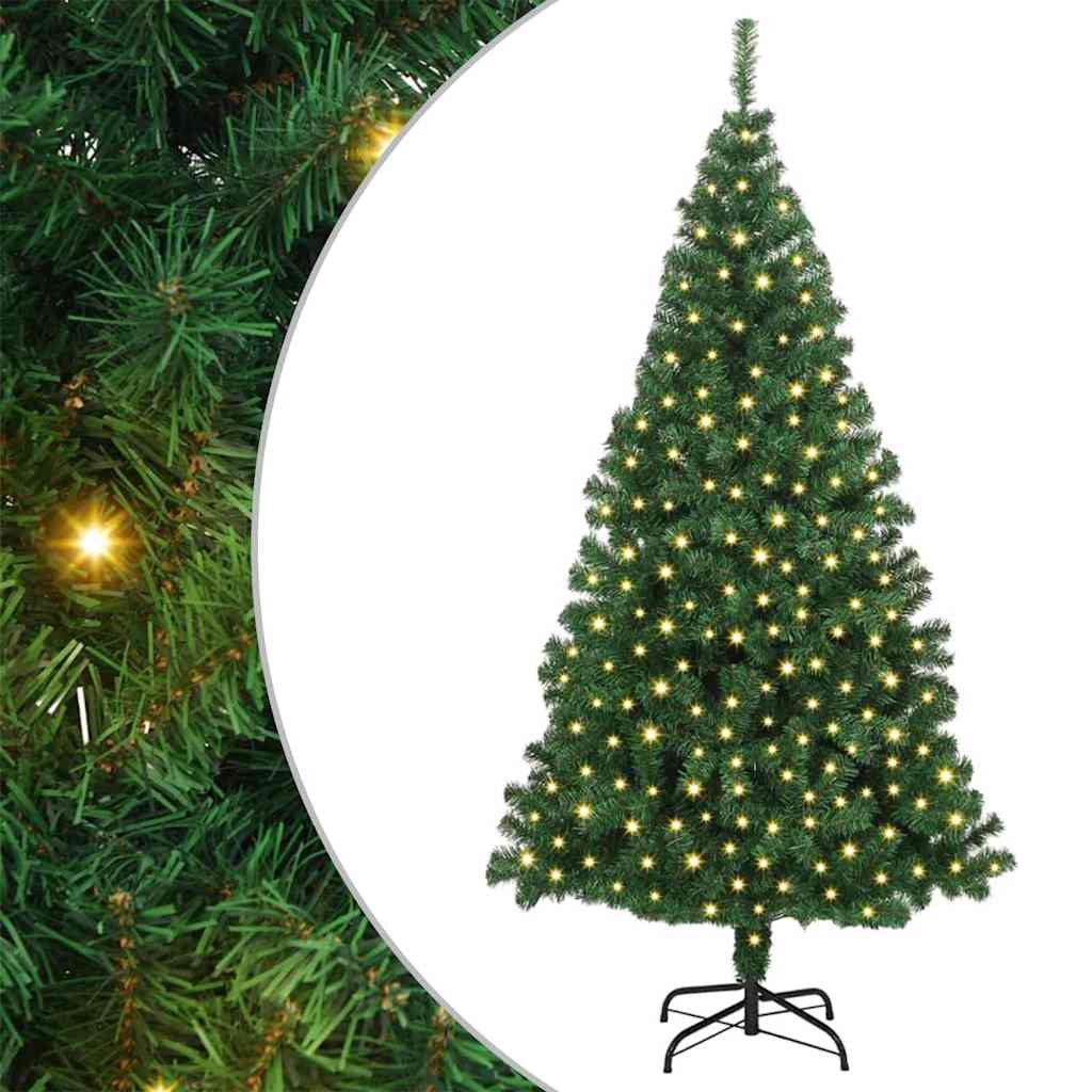Artificial Christmas Tree Green 70.9" PVC and Steel and Plastic