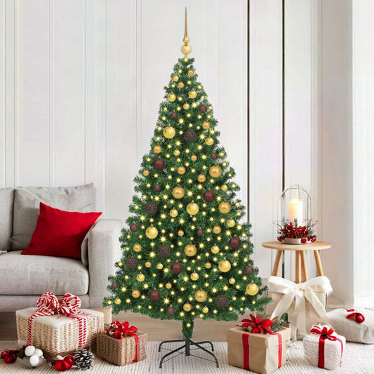Artificial Christmas Tree Green 70.9" PVC and Steel and Plastic