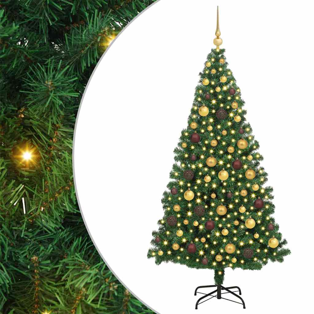 Artificial Christmas Tree Green 70.9" PVC and Steel and Plastic