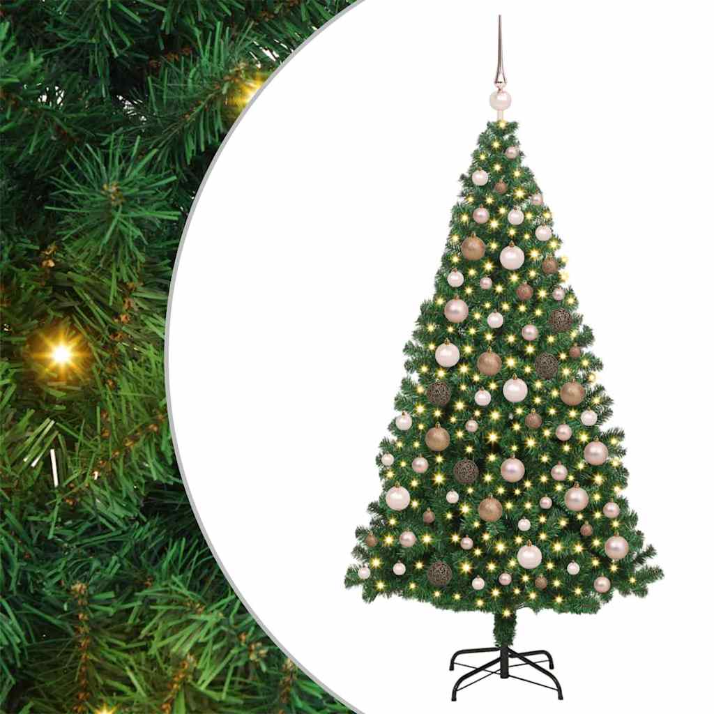 Artificial Christmas Tree Green 70.9" PVC and Steel and Plastic