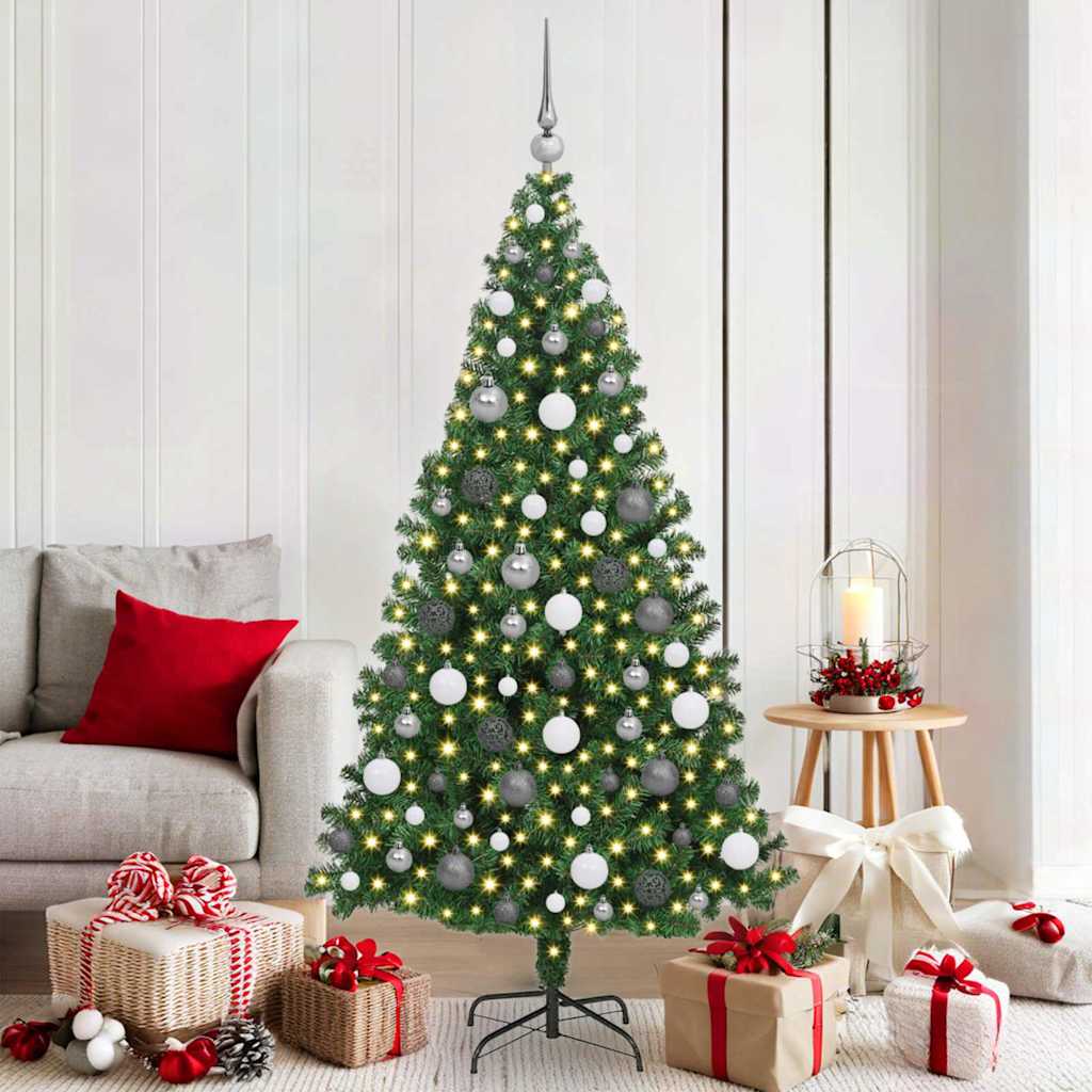 Artificial Christmas Tree Green 70.9" PVC and Steel and Plastic
