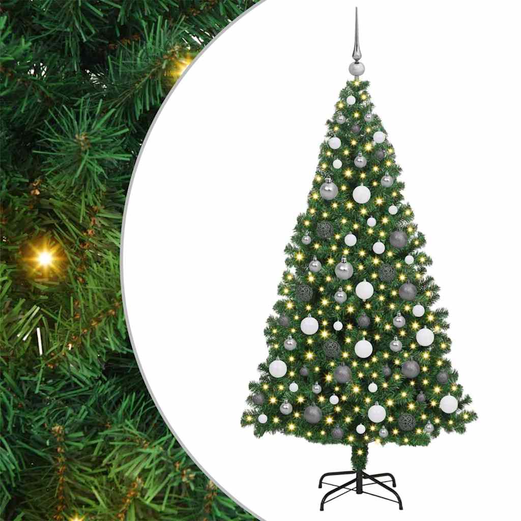 Artificial Christmas Tree Green 70.9" PVC and Steel and Plastic