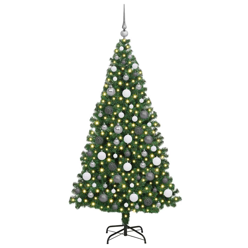 Artificial Christmas Tree Green 70.9" PVC and Steel and Plastic
