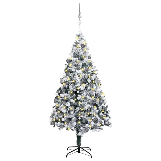 Artificial Christmas Tree White 70.9" PVC and Steel and Plastic