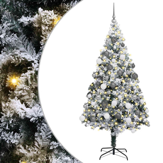 Artificial Christmas Tree White 70.9" PVC and Steel and Plastic