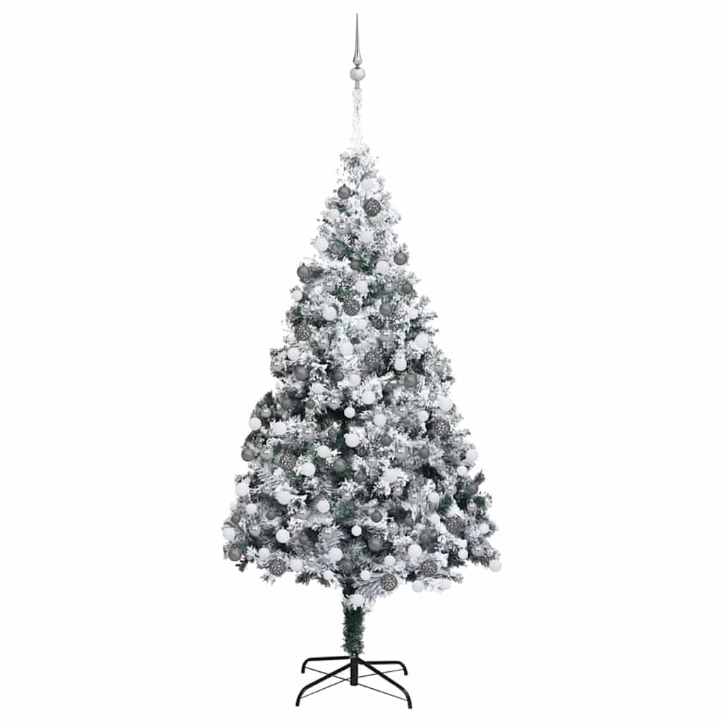 Artificial Christmas Tree White 70.9" PVC and Steel and Plastic