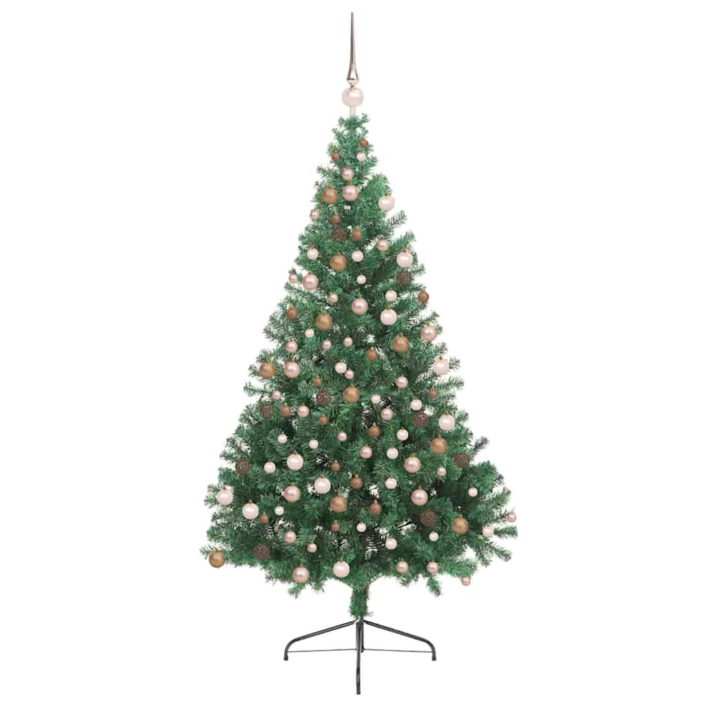 Artificial Pre-lit Christmas Tree with 300 LEDs Green 70.9" PVC