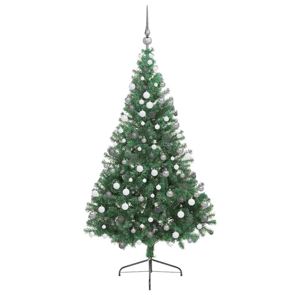 Artificial Pre-lit Christmas Tree with 300 LEDs Green 70.9" PVC