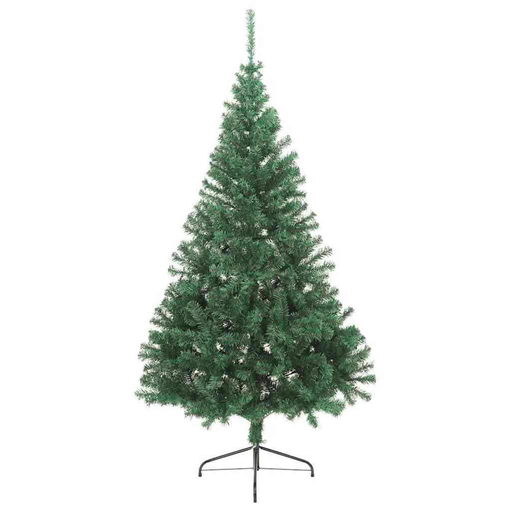 Artificial Pre-lit Christmas Tree with 300 LEDs Green 70.9" PVC