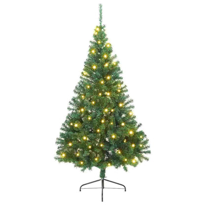 Artificial Pre-lit Christmas Tree with 300 LEDs Green 82.7" PVC