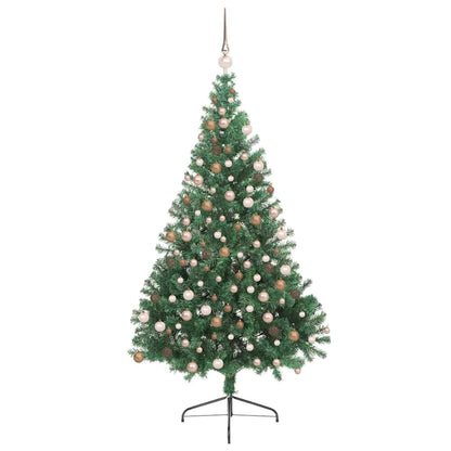 Artificial Pre-lit Christmas Tree with 300 LEDs Green 82.7" PVC