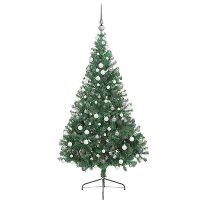 Artificial Pre-lit Christmas Tree with 300 LEDs Green 82.7" PVC