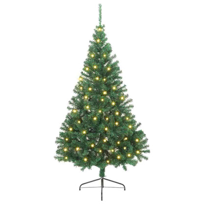 Artificial Pre-lit Christmas Tree with 300 LEDs Green 94.5" PVC