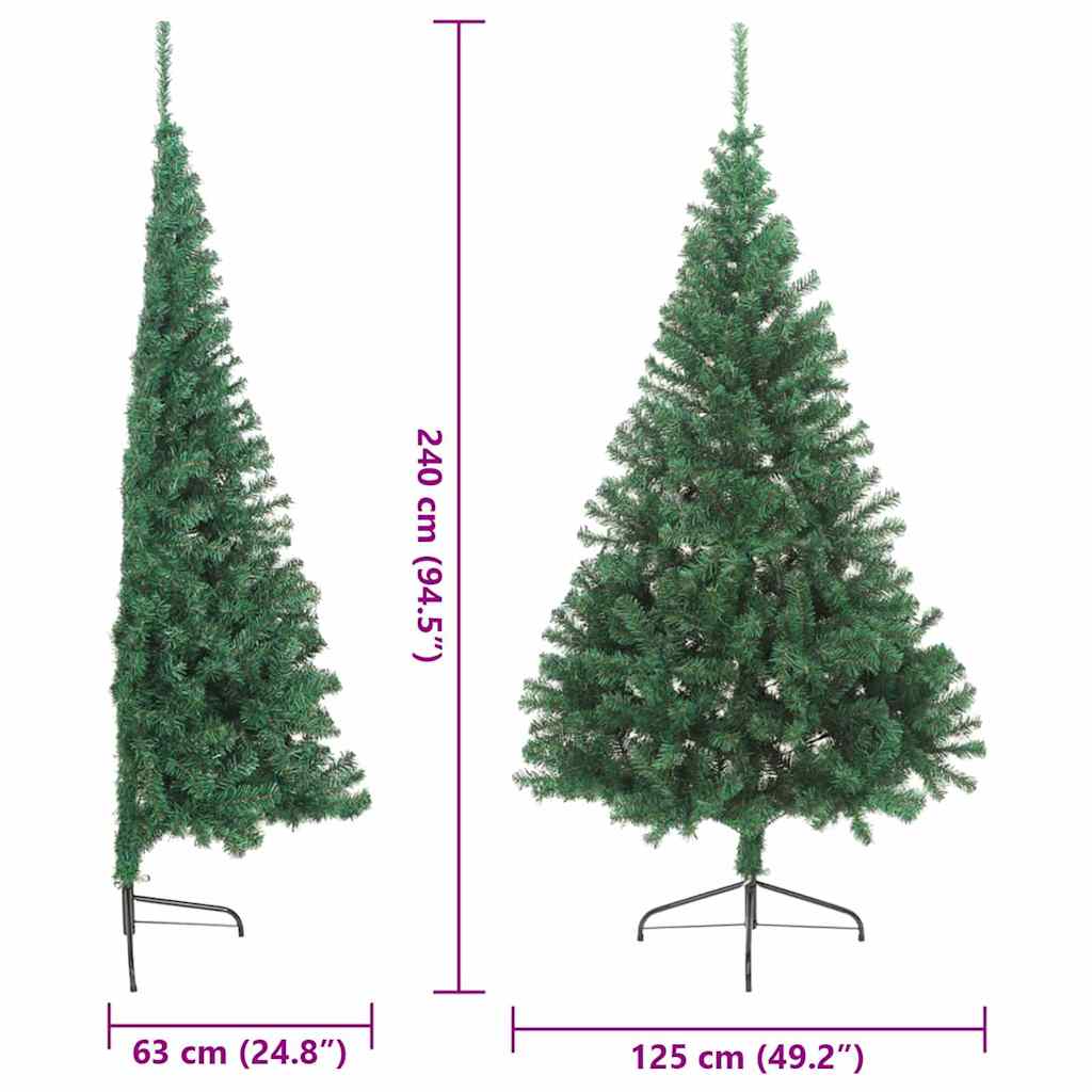 Artificial Pre-lit Christmas Tree with 300 LEDs Green 94.5" PVC