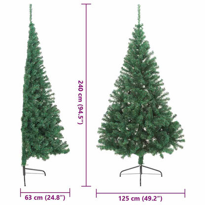Artificial Pre-lit Christmas Tree with 300 LEDs Green 94.5" PVC