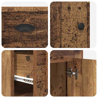 Desk with Cabinet with Drawer Old Wood 60.83 x 19.69 x 29.53 in