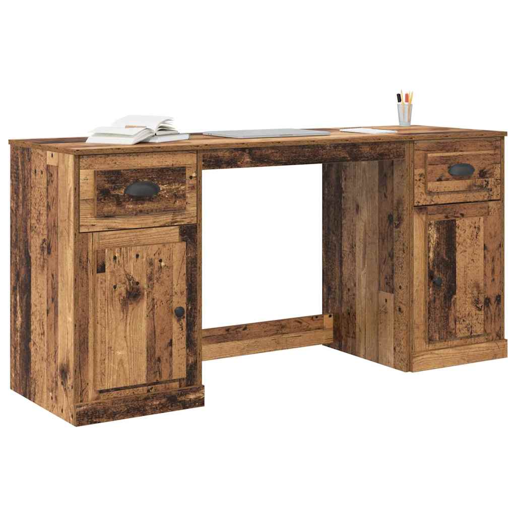 Desk with Cabinet with Drawer Old Wood 60.83 x 19.69 x 29.53 in