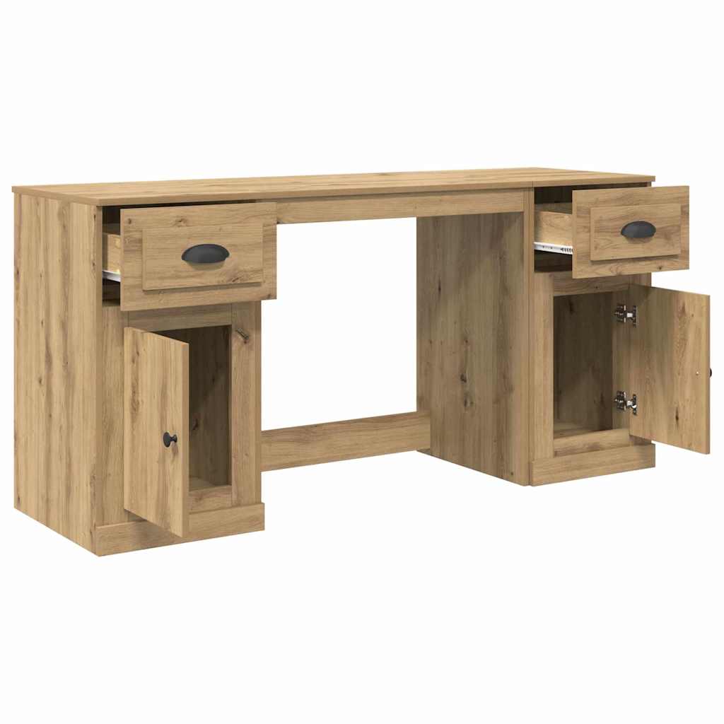 Desk with Cabinet Artisan Oak 60.83 x 19.69 x 29.53 in