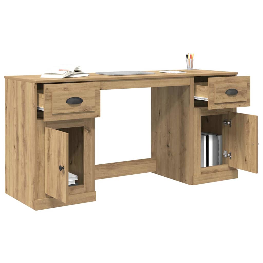 Desk with Cabinet Artisan Oak 60.83 x 19.69 x 29.53 in