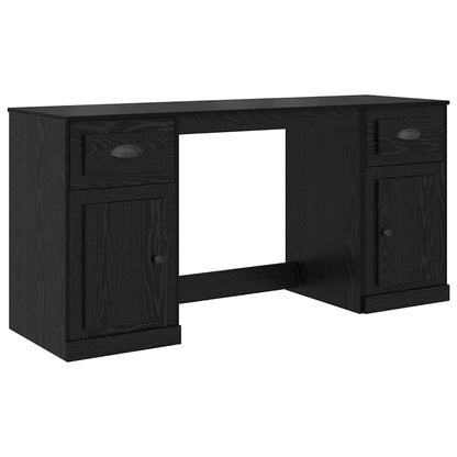 Desk with Cabinet with Door Black Oak 60.83 x 19.69 x 29.53 in