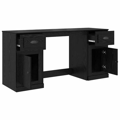 Desk with Cabinet with Door Black Oak 60.83 x 19.69 x 29.53 in
