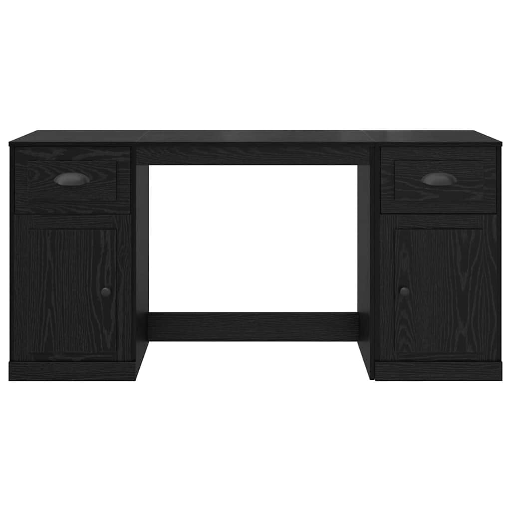 Desk with Cabinet with Door Black Oak 60.83 x 19.69 x 29.53 in