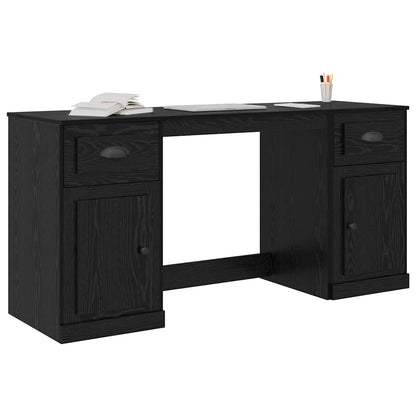 Desk with Cabinet with Door Black Oak 60.83 x 19.69 x 29.53 in