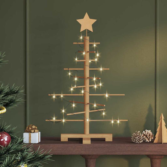 Wooden Christmas Tree with Stand Brown 29.5" bamboo