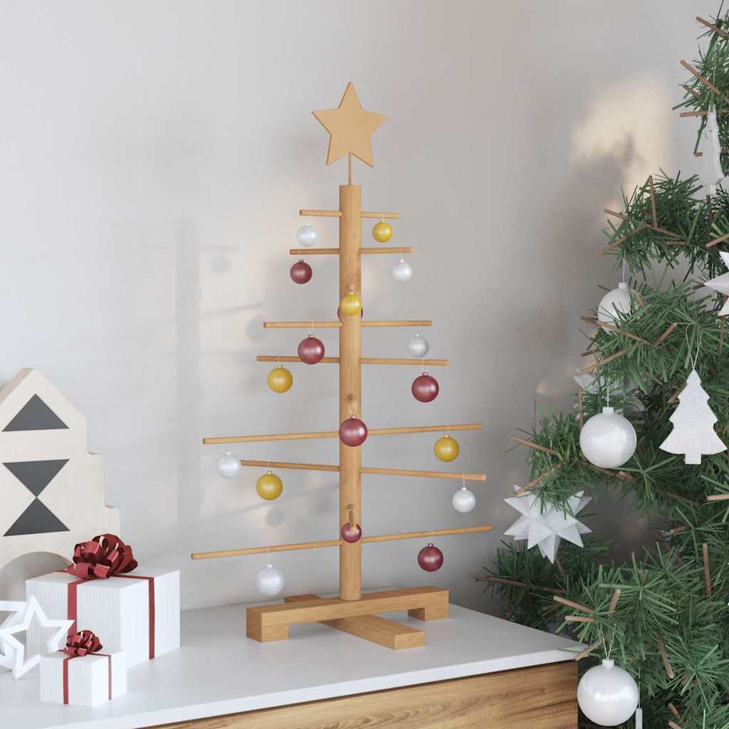 Wooden Christmas Tree with Stand Brown 29.5" bamboo