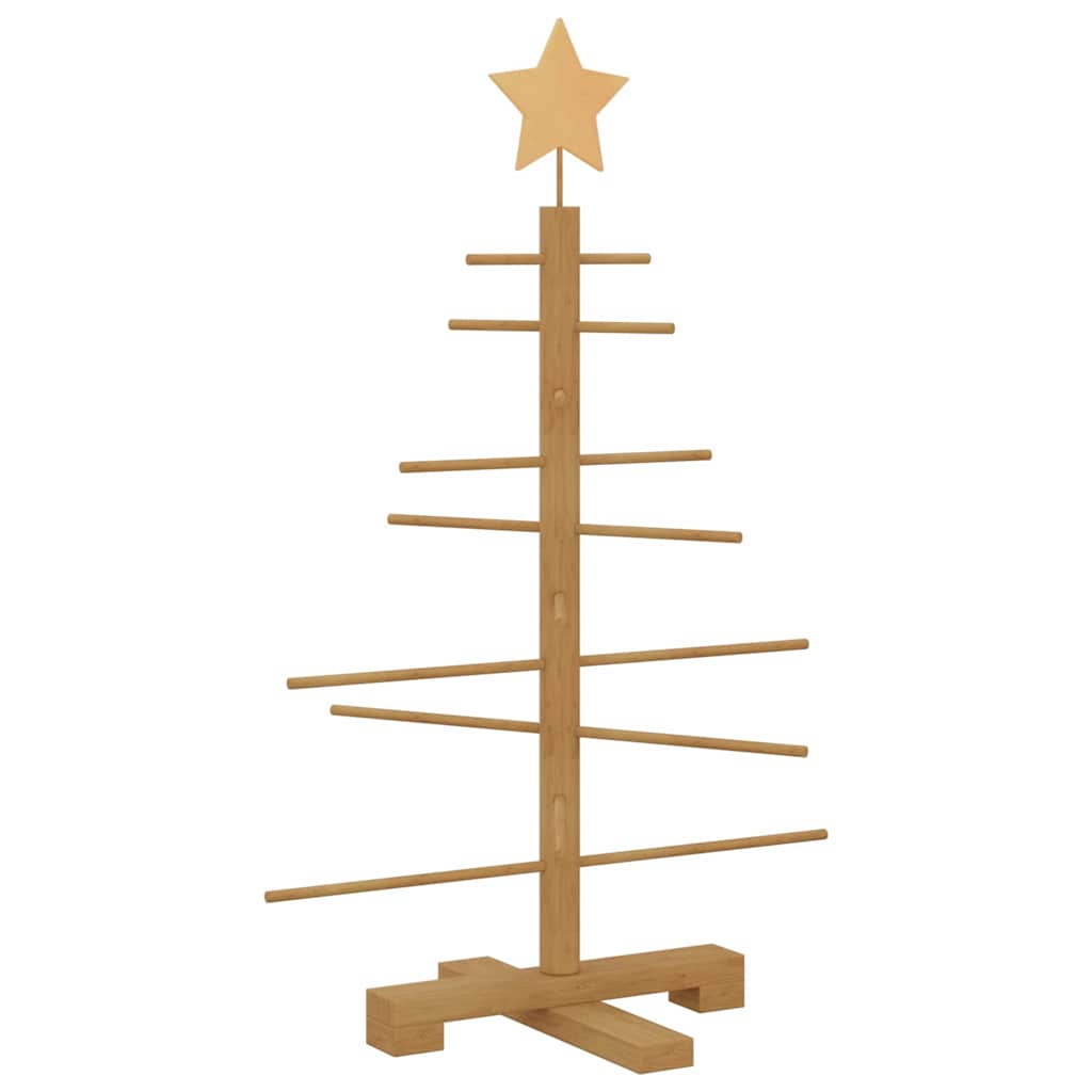 Wooden Christmas Tree with Stand Brown 29.5" bamboo