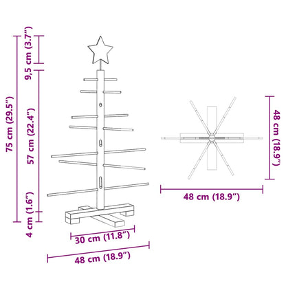 Wooden Christmas Tree with Stand Brown 29.5" bamboo