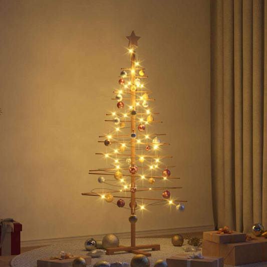 Wooden Christmas Tree with Stand Brown 59.1" bamboo