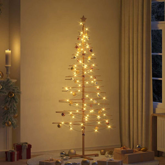 Wooden Christmas Tree with Stand Brown 82.7" bamboo