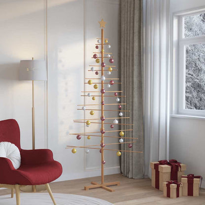 Wooden Christmas Tree with Stand Brown 82.7" bamboo