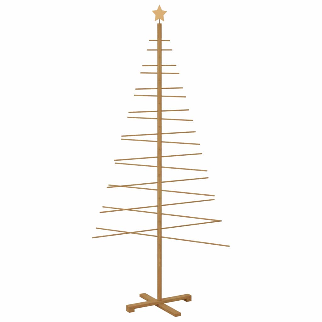 Wooden Christmas Tree with Stand Brown 82.7" bamboo